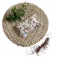RELAXAČNÍ polštářek na OČI len & máta - KVÍTKA vínová