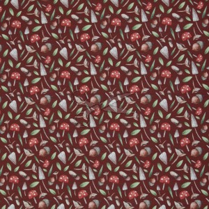 metráž - ÚPLET - HOUBY na VÍNOVÉM š.150cm