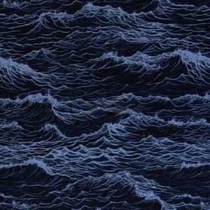 metráž - ÚPLET - MOŘSKÉ VLNY modré š.150cm