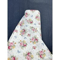 metráž - plátno MOTÝL s kyticí MODRÝ š.240cm