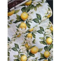 metráž - plátno 5D CITRONY s LÍSTKY š.240cm