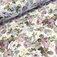 metráž - plátno RŮŽE Klára FIALOVÁ š.240cm 