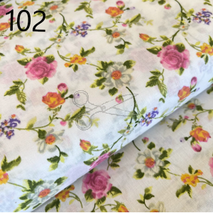 metráž - plátno RŮŽIČKY Renata š.140cm