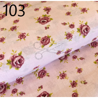 metráž - plátno RŮŽIČKA růžová š.140cm