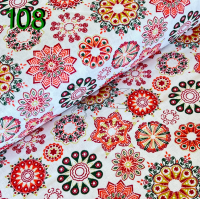 metráž - plátno MANDALA červená š.140cm