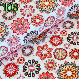metráž - plátno MANDALA červená š.140cm