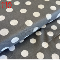 metráž - plátno  PUNTÍK na ŠEDÉM š.140cm