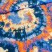 metráž - VISKÓZOVÁ tkanina - BATIKA oranžovo modrá š.140cm