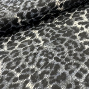 metráž - plátno LEOPARD šedý š.240cm