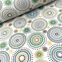 metráž - plátno MANDALA zelená š.240cm