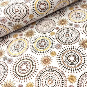 metráž - plátno MANDALA hnědá š.240cm