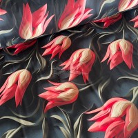 metráž - plátno 5D TULIPÁNY š.240cm