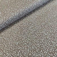 metráž - plátno VÁNOČNÍ - PUNTÍČKY hnědé š.150cm
