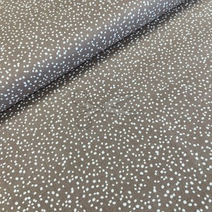 metráž - plátno VÁNOČNÍ - PUNTÍČKY hnědé š.150cm