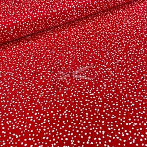 metráž - plátno VÁNOČNÍ - PUNTÍČKY červené š.150cm