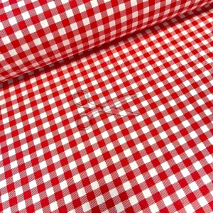 metráž - plátno KOSTKA červenobílá VELKÁ š.240cm metráž - plátno KOSTKA červenobílá VELKÁ š.240cm