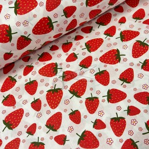 metráž - plátno JAHODY  š.240cm metráž - plátno JAHODY  š.240cm