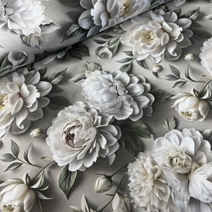 metráž - VODĚODOLNÁ dekorační - PIVOŇKA bílá metráž - VODĚODOLNÁ dekorační - PIVOŇKA bílá