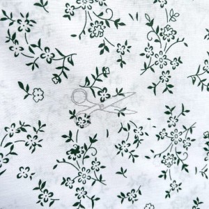 metráž - plátno KVÍTÍ Ela ZELENÁ na BÍLÉM š.140cm metráž - plátno KVÍTÍ Ela ZELENÁ na BÍLÉM š.140cm