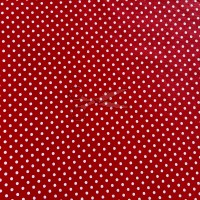 metráž - plátno PUNTÍČEK na ČERVENÉM š.140cm