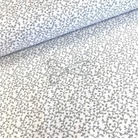 metráž - plátno LÍSTEČKY světle šedé na BÍLÉM š.240cm