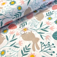 metráž - plátno VELIKONOČNÍ ZAJÍČEK mentolový š.240cm metráž - plátno VELIKONOČNÍ ZAJÍČEK mentolový š.240cm