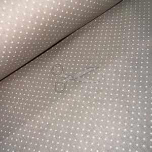 metráž - plátno PUNTÍČEK bílý na KÁVOVÉM š.240cm metráž - plátno PUNTÍČEK bílý na KÁVOVÉM š.240cm