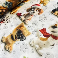 metráž - plátno 5D ROZTOMILÍ PEJSI s TLAPIČKAMI š.240cm