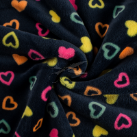 metráž - FLANEL FLEECE - SRDÍČKA barevná