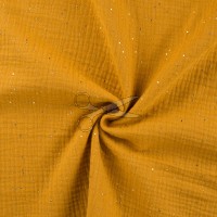 metráž - MUŠELÍN se TŘPYTKAMI - OKROVÝ metráž - MUŠELÍN se TŘPYTKAMI - OKROVÝ