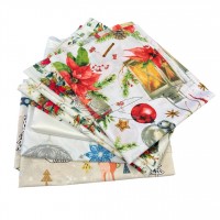 BALÍČEK metráže - BAVLNA prostřihy MALÉ 500g VÁNOČNÍ