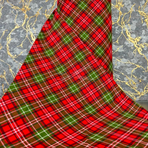 metráž - flanel - KOSTKA červenozelená š.240cm