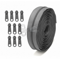 NEKONEČNÝ ZIP 4,5 m s 10 Jezdci - Šedý