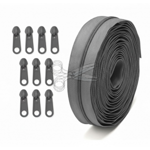 NEKONEČNÝ ZIP 4,5 m s 10 Jezdci - Šedý