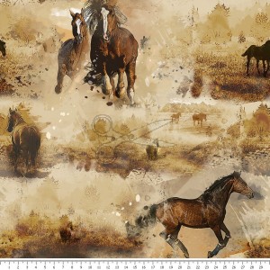 metráž - KOČÁRKOVINA - KONĚ na HNĚDÉM metráž - KOČÁRKOVINA - KONĚ na HNĚDÉM