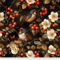 metráž - KOČÁRKOVINA - PTÁČEK s květem v JABLONI metráž - KOČÁRKOVINA - PTÁČEK s květem v JABLONI